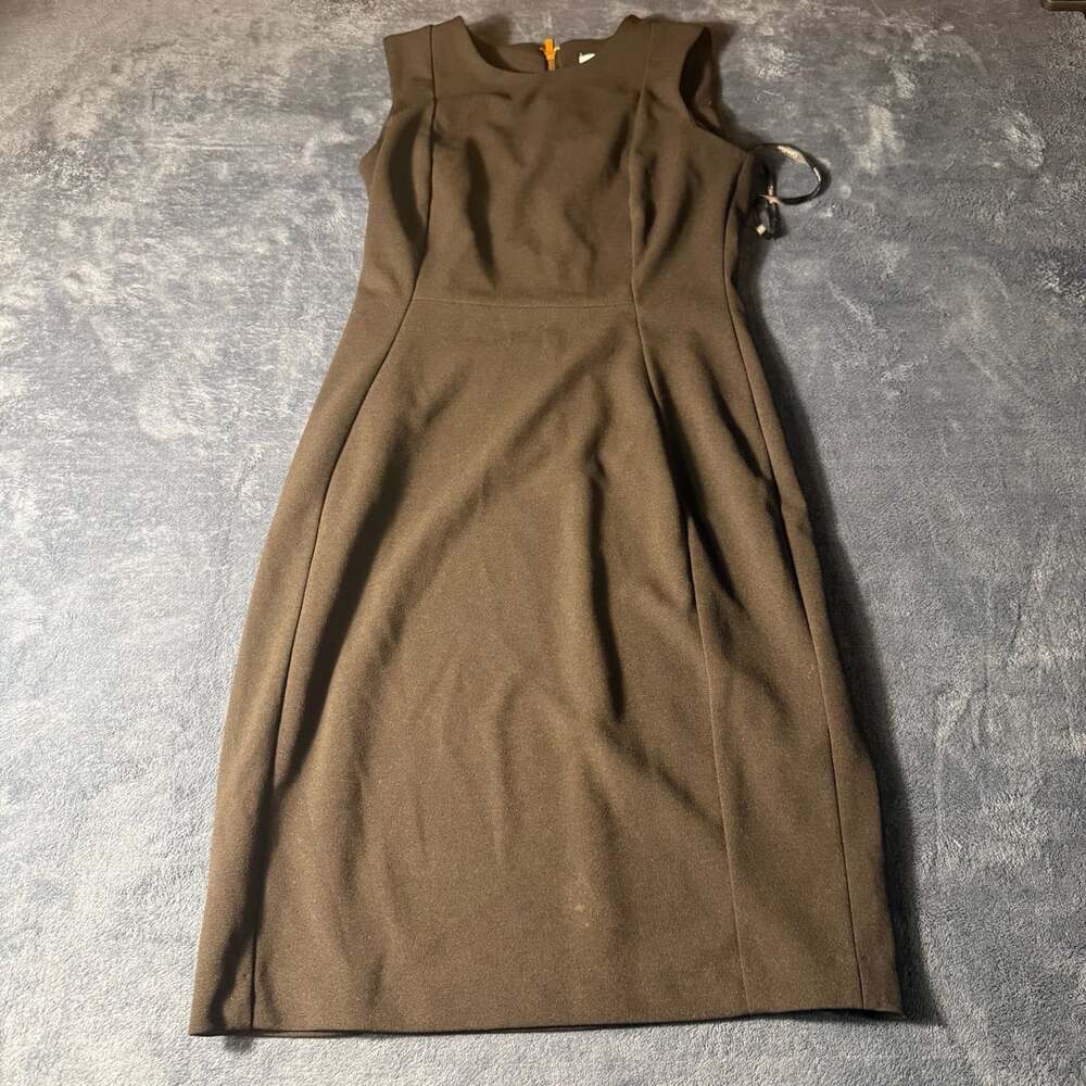 Calvin Klein Sheath Dress Size 6 Brown Suede